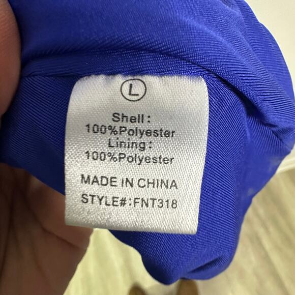 Fashion Nova Royal Blue Jaw Dropper Sequin Maxi Dress Size Large Long Sleeves - Picture 6 of 7